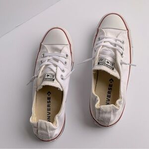 Converse All Star low top white elastic back sneaker. Womens size 8